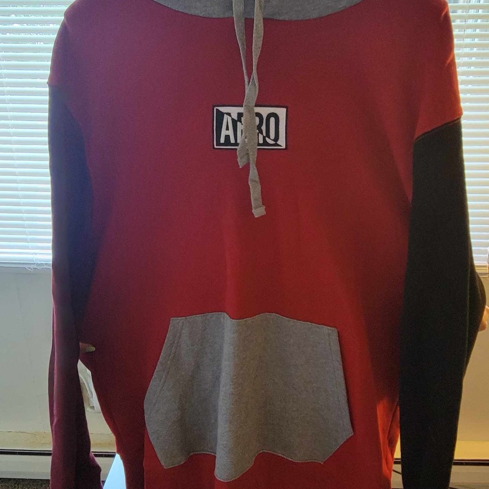 Aero Color Block Red Hoodie with Logo